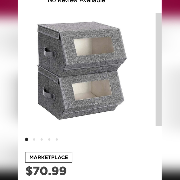 Whitmor Gray Stackable Window Box Crosshatch Storage Container  NEW - Picture 4 of 4